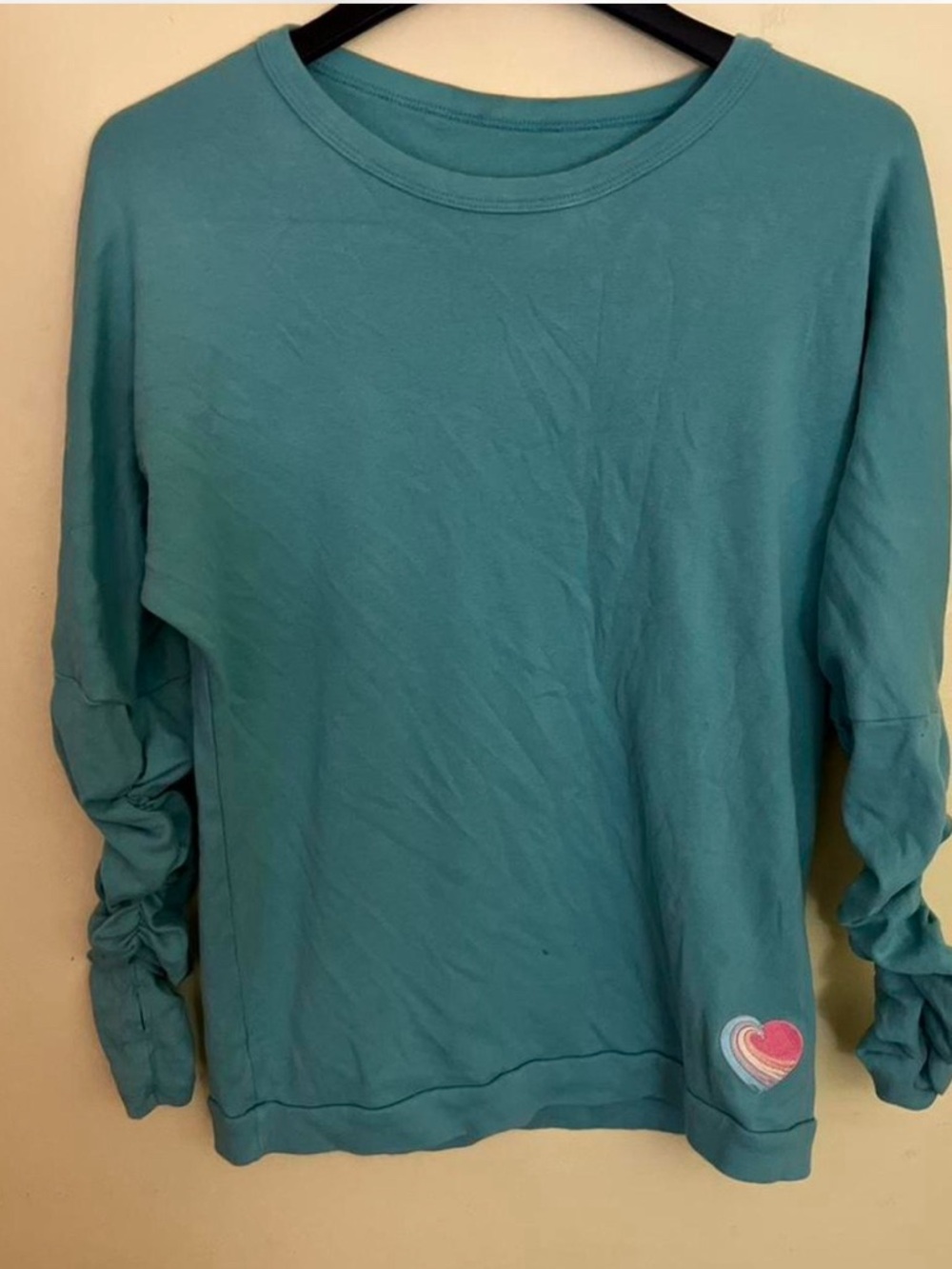 Tone it Up Womens Teal Heart Long Sleeve Shirt - Size Large